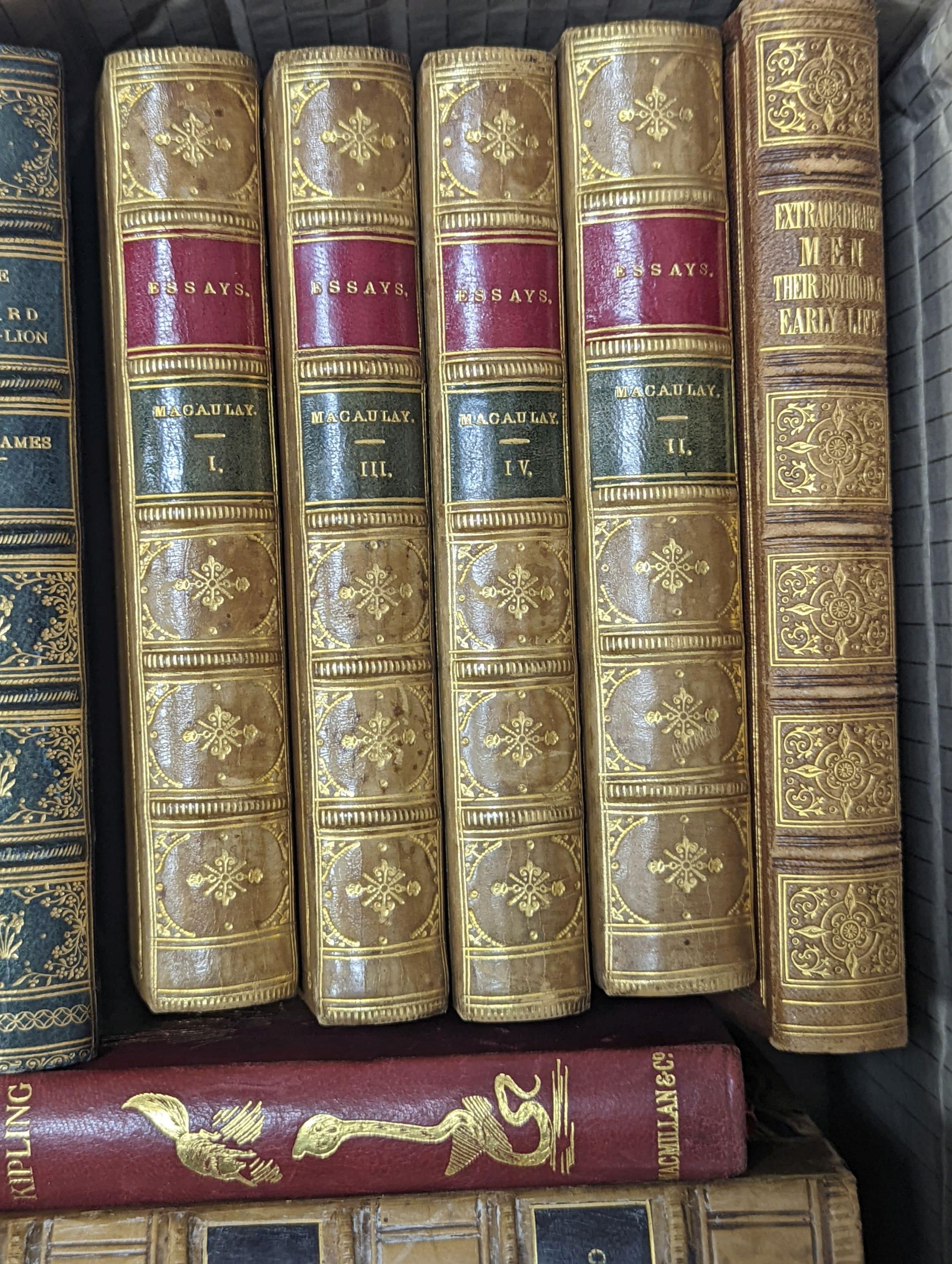 Bindings - Octavo Volumes, various styles in calf and morocco, 18th and 19th century (21 in total)